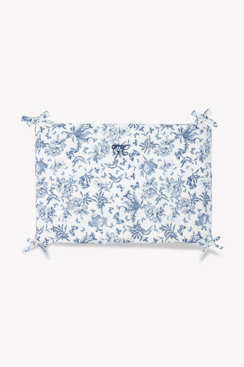 Tour de lit - Imprimé inspiration toile de jouy bleu - Image principale