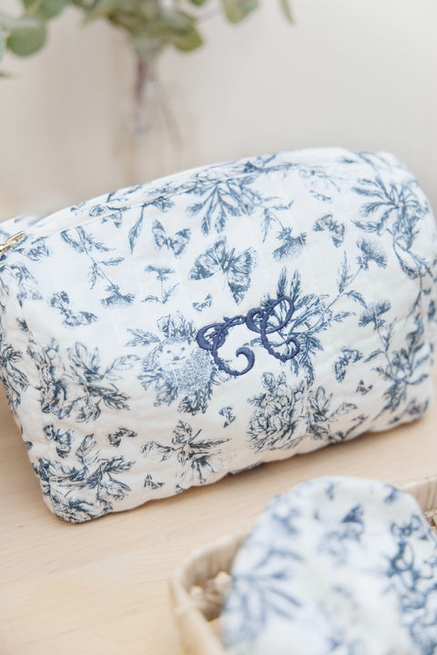 Kulturbeutel - Inspirierender Druck toile de jouy Blau - Image principale