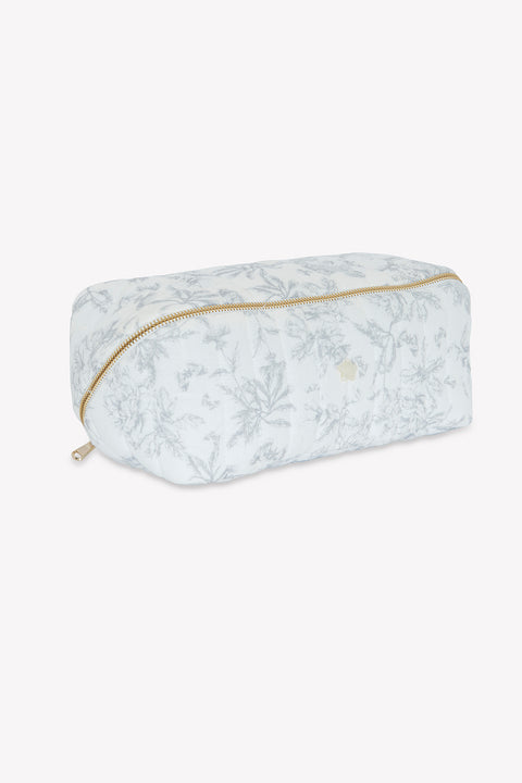 Estuche con cremallera - Estampado inspiración Toile de Jouy Gris - Image principale