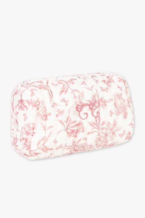 Trousse de toilette - Imprimé inspiration Toile de Jouy rose - Image principale