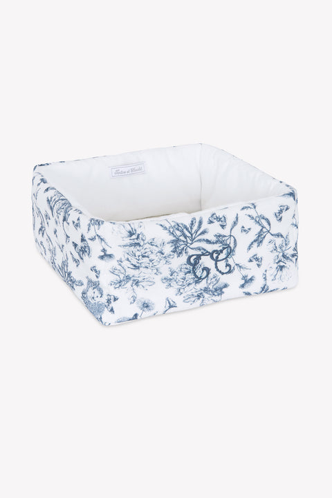 Panière - Imprimé inspiration toile de jouy bleu - Image principale