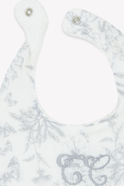 Bavoir - Imprimé inspiration toile de jouy gris T1 - Image principale