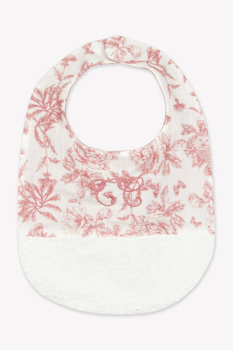 Bavoir - Imprimé inspiration Toile de Jouy rose T2 - Image principale