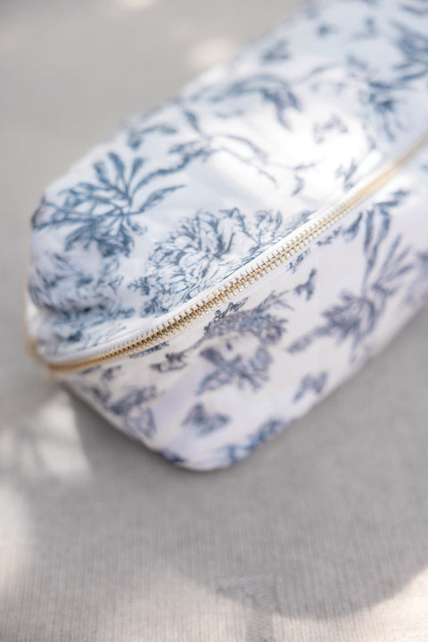 Estuche con cremallera - Estampado inspiración Toile de Jouy Azul - Image principale