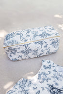 Trousse zippée - Imprimé inspiration Toile de Jouy bleu