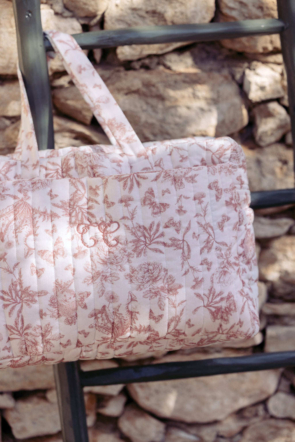 Changing bag - Toile de Jouy Pink
