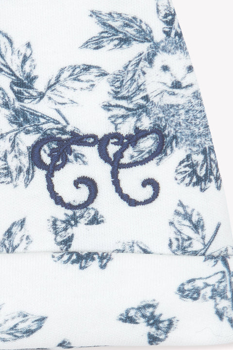 Bonnet - Imprimé inspiration toile de jouy bleu - Image principale