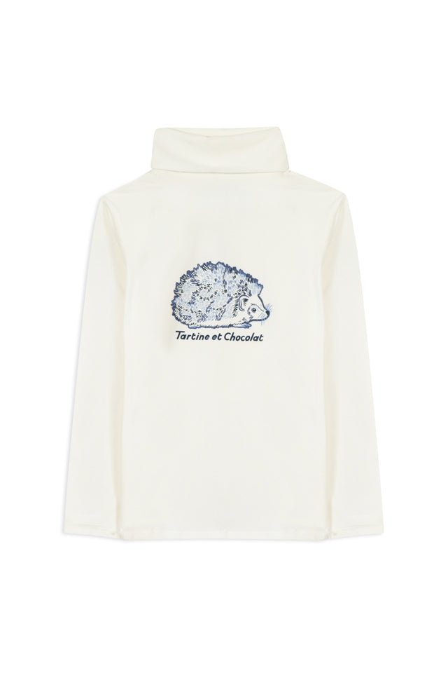 Roll-neck sweater - Ecru organic cotton - Image principale