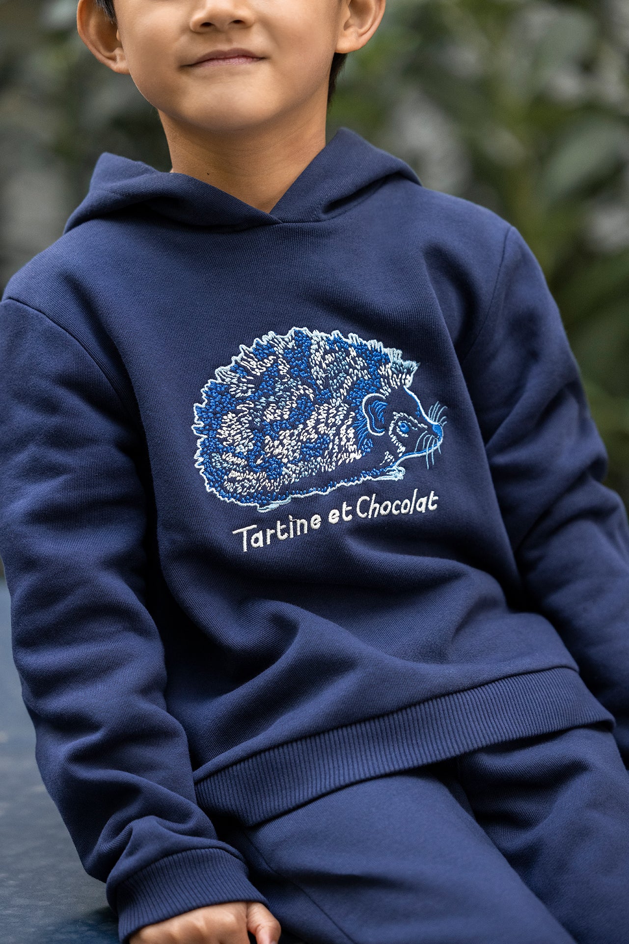 Sweatshirt - Navy heeft Kap