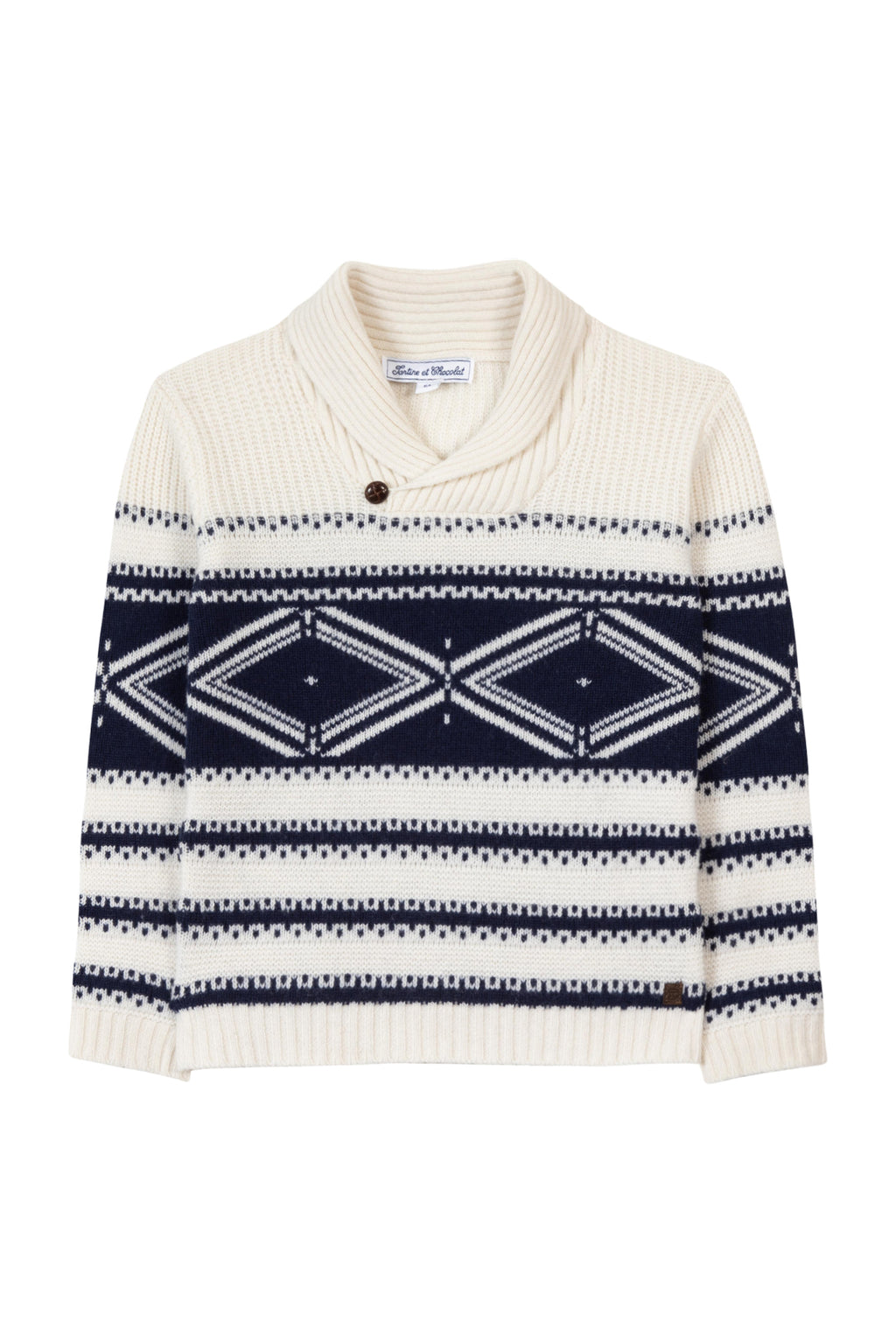 Sweater - Ecru Shawl collar