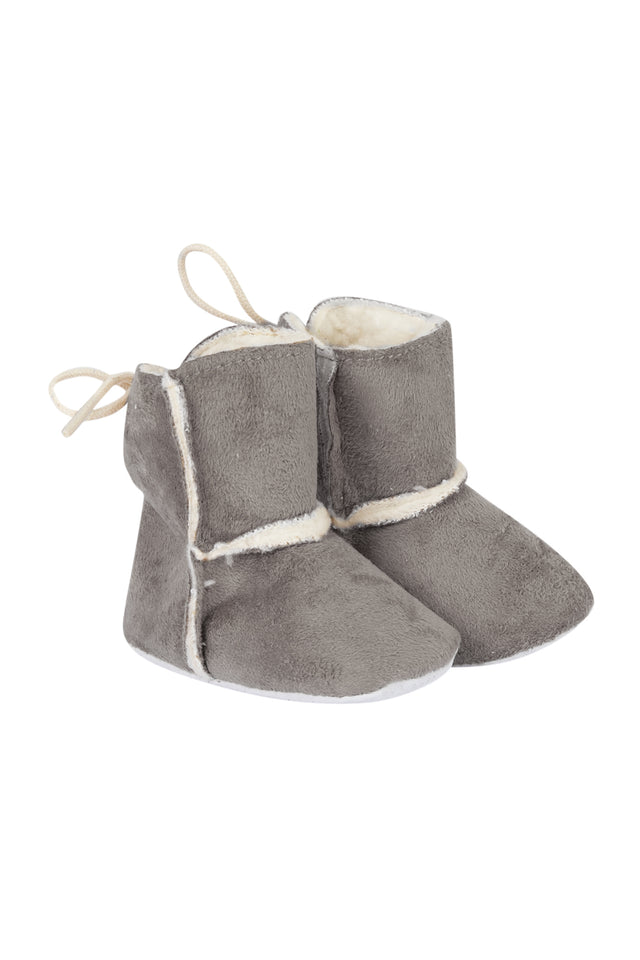 Chaussons - Gris chiné imitation fourrure - Image principale