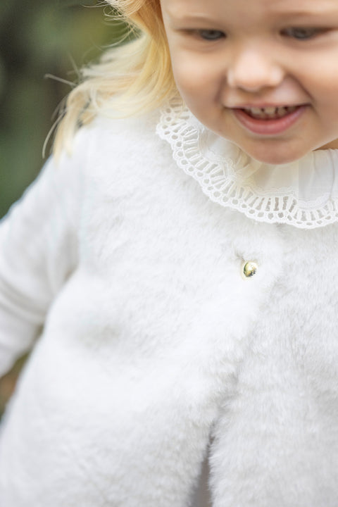 Cardigan - Ecru Imitation fur - Image principale