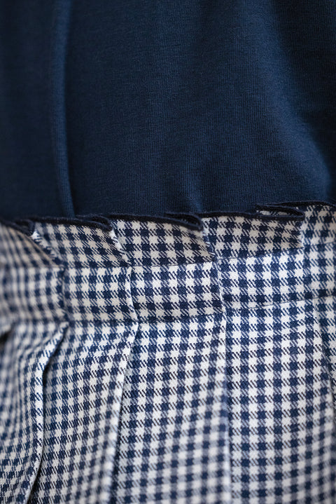 Skirt - Navy Two-tone gingham - Image principale