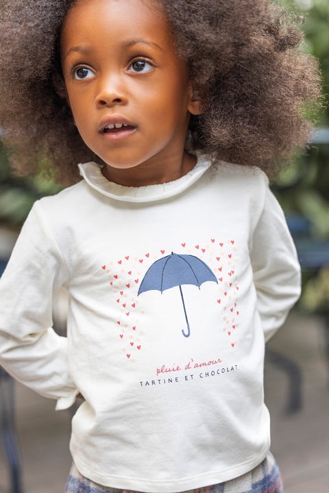 T-shirt - Ecru illustration parapluie - Image principale
