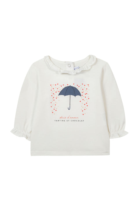 T-shirt - Ecru illustration parapluie - Image principale