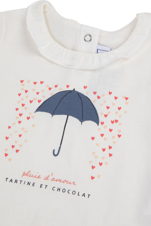T-shirt - Ecru illustration parapluie - Image principale