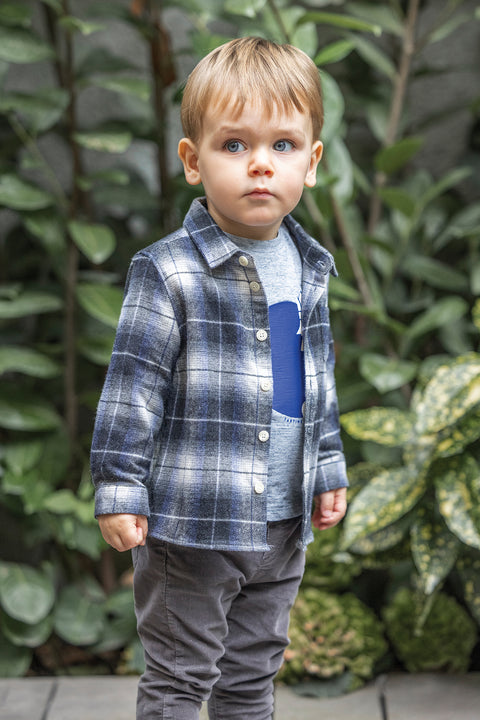 Shirt - Grey check cotton - Image principale