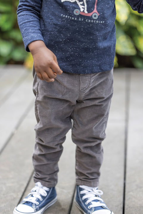 Pantalon - Gris velours côtelé - Image principale