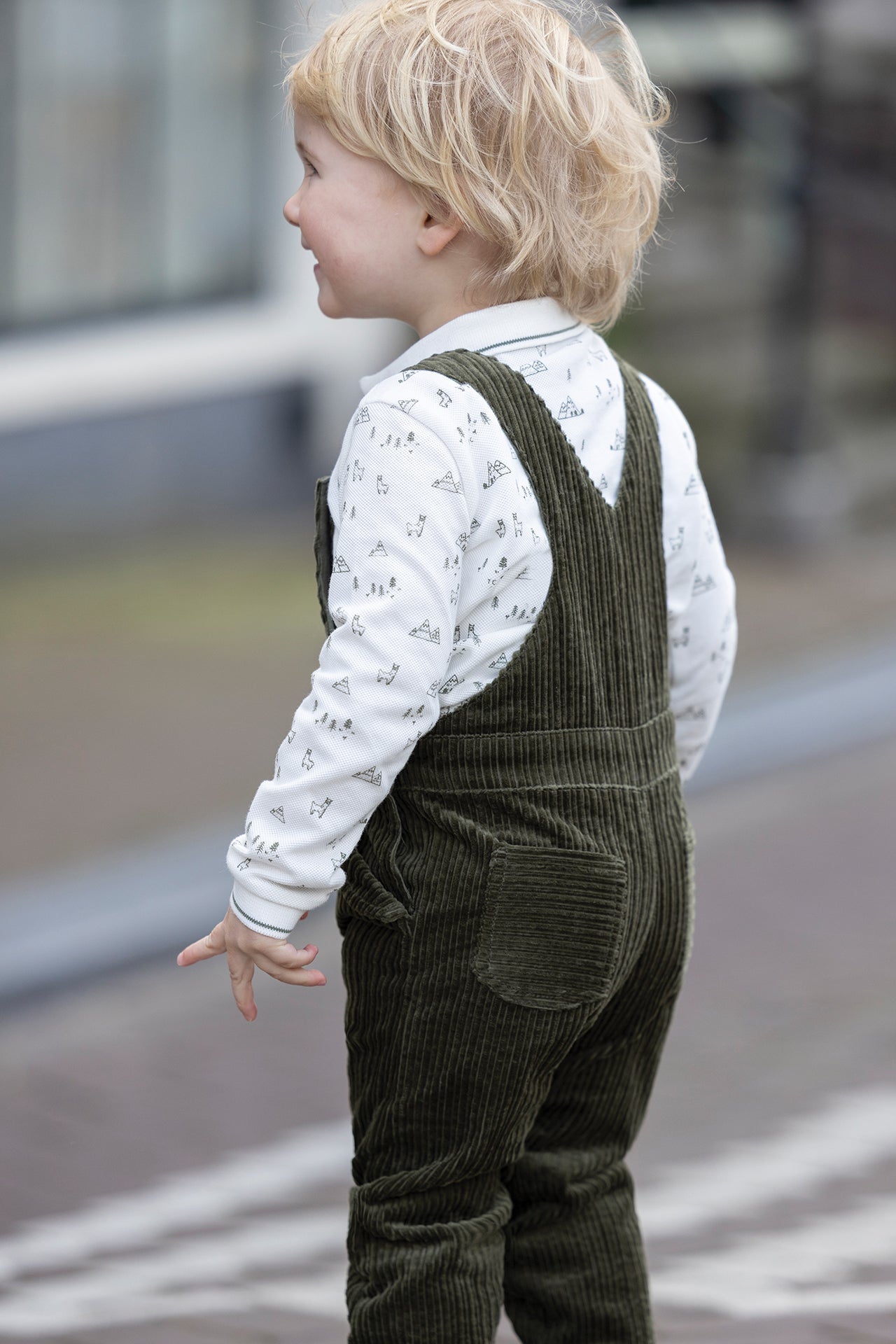 Salopette - Velours côtelé kaki