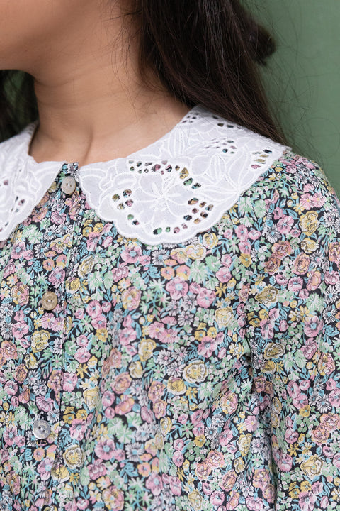 Blouse - Fabric Liberty Collar openwork - Image principale