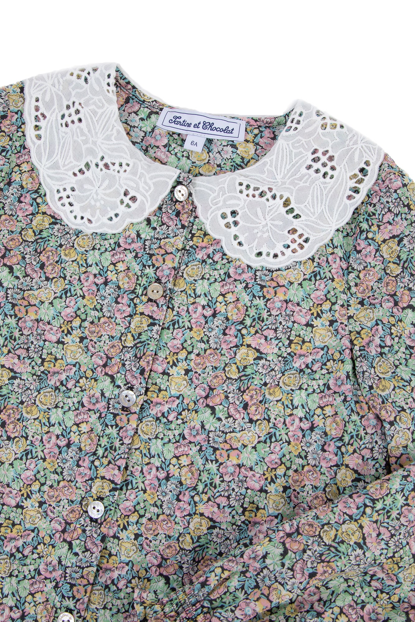 Bluse - Stoff Liberty Kragen offene Arbeiten