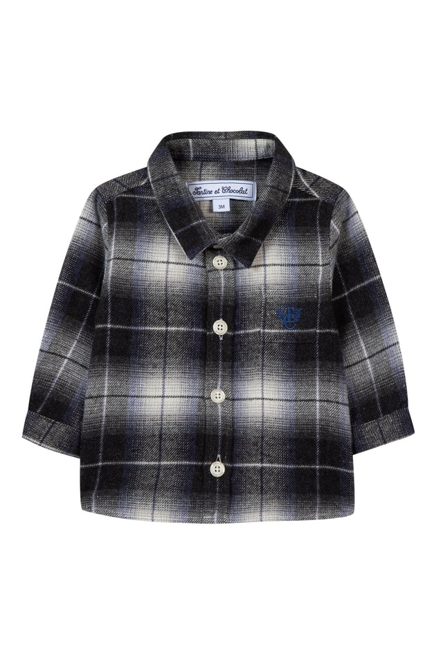 Shirt - Grey check cotton - Image principale