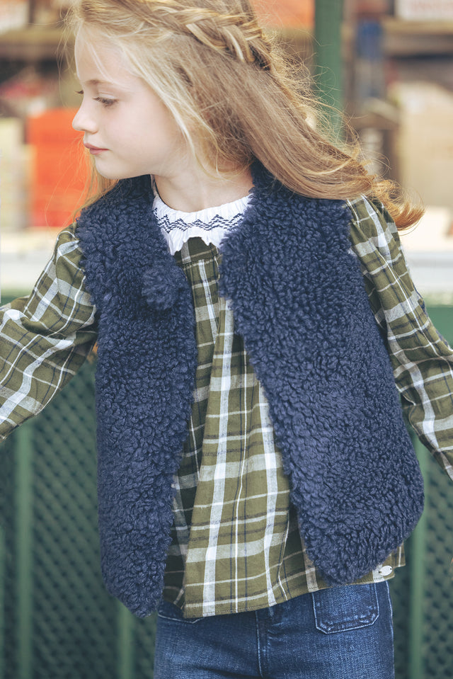 Gilet - Marine Imitation fourrure - Image principale