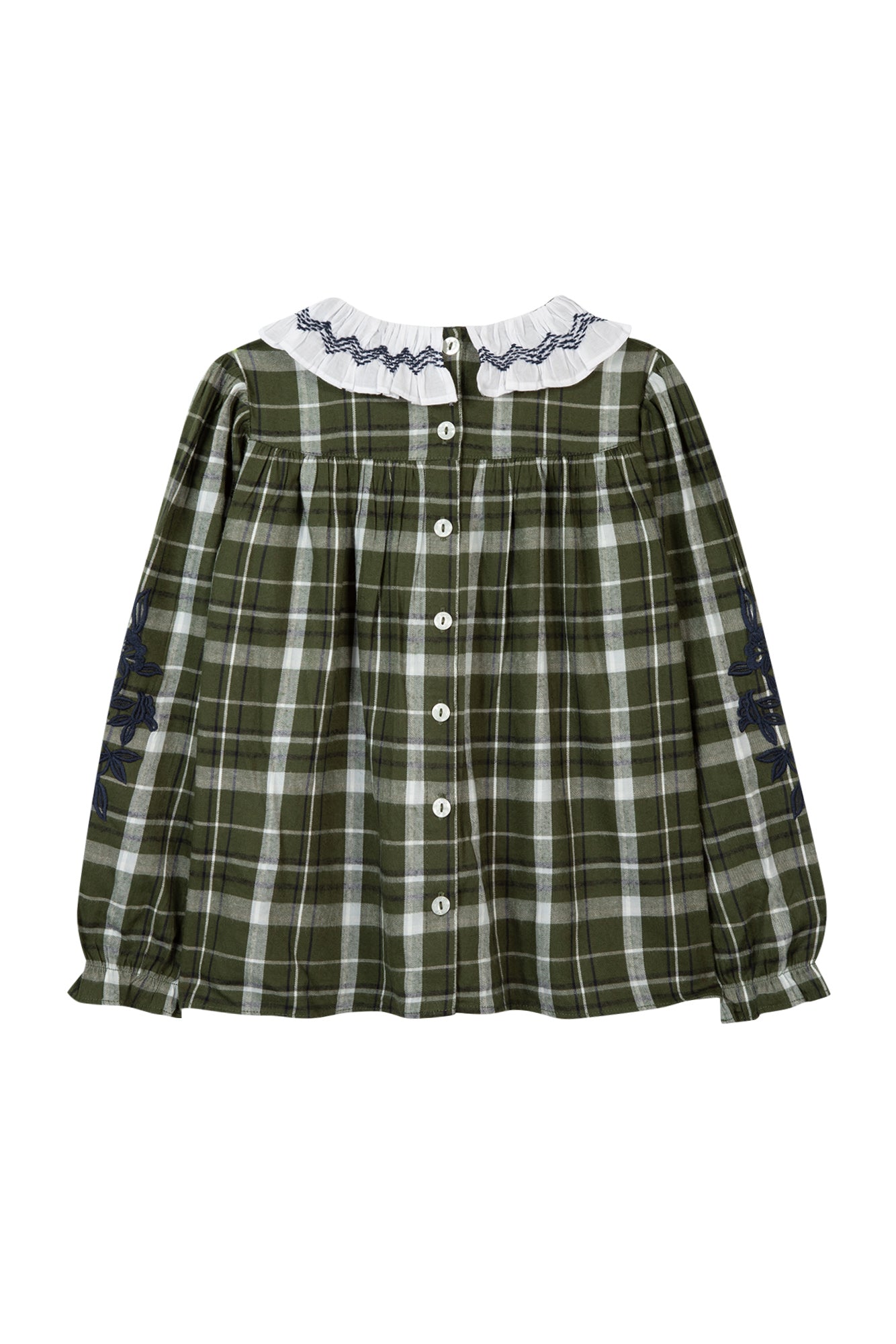 Blouse - kaki op Ruiten