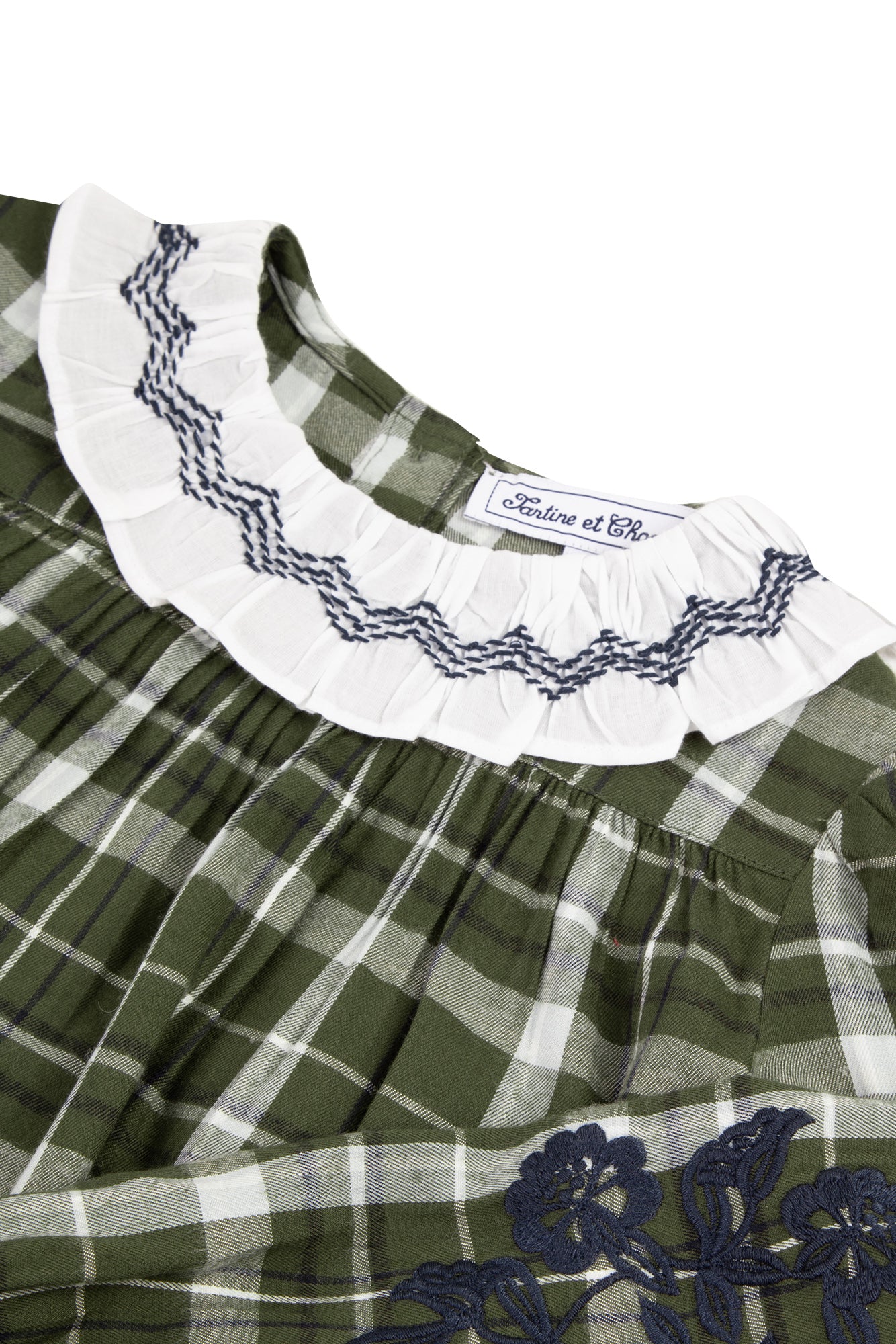 Blouse - kaki op Ruiten