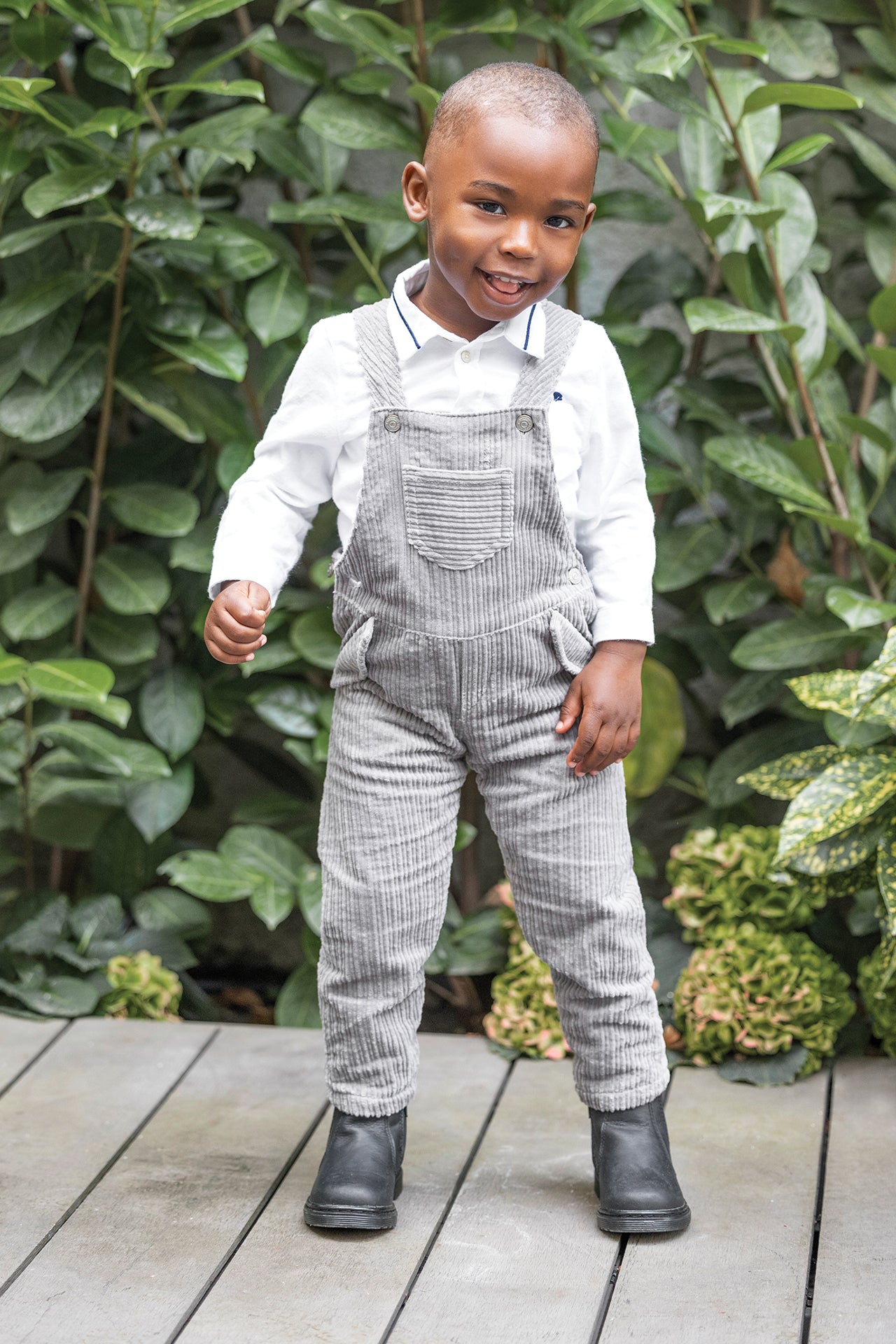 Salopette - Velours côtelé gris