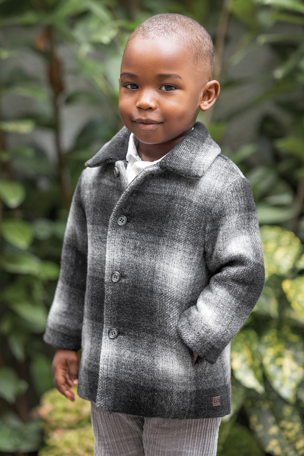 Coat - Grey Wool Check