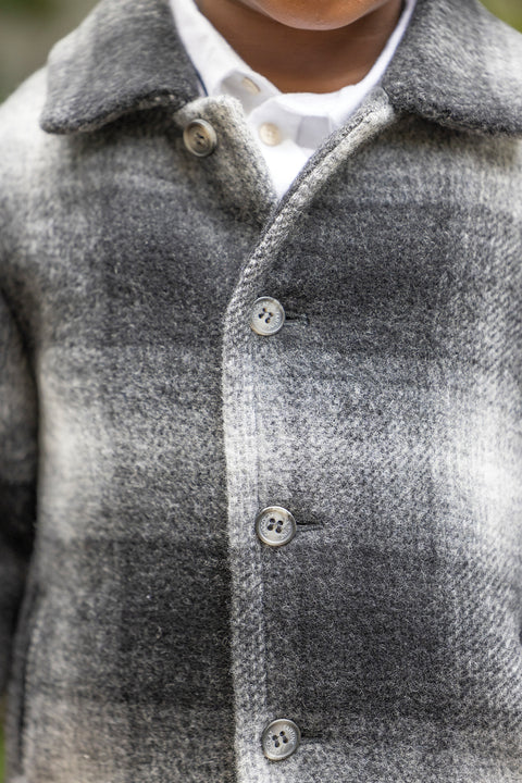 Manteau - Gris laine carreaux - Image principale