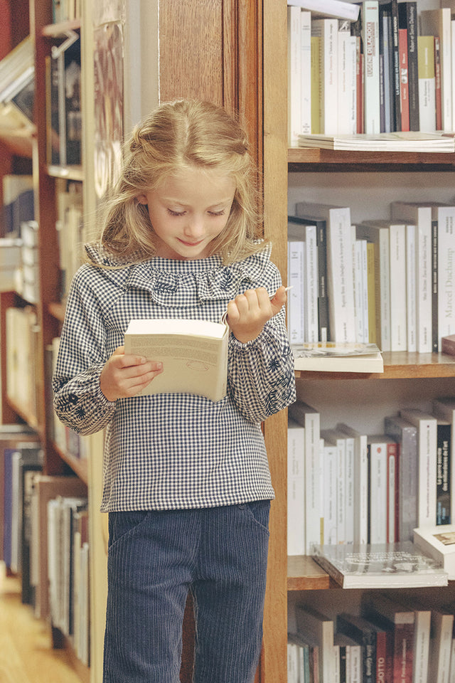 Blouse - Navy in Puppytooth - Image principale