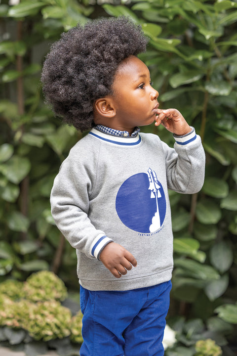 Sudadera - Gris ilustración cohete - Image principale