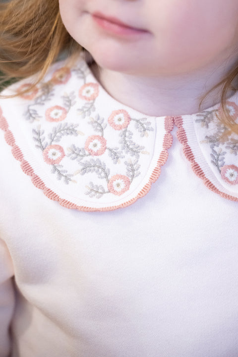Sweatshirt - Pale pink Collar flowery - Image principale