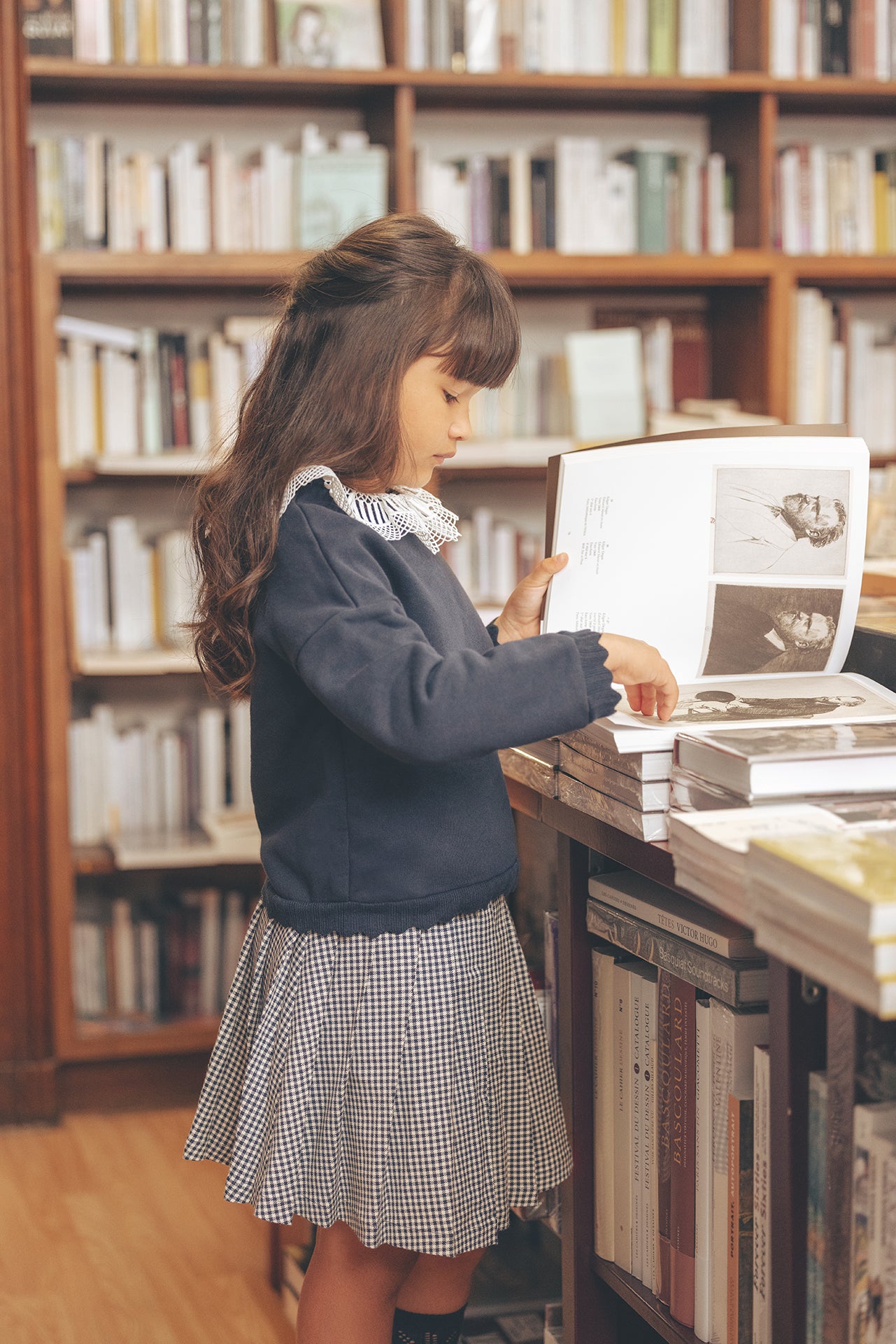 Falda - Azul marino Vichy