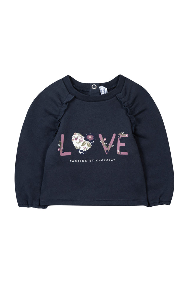 Sweatshirt - Marineblau Love Liberty-Stoff - Image principale