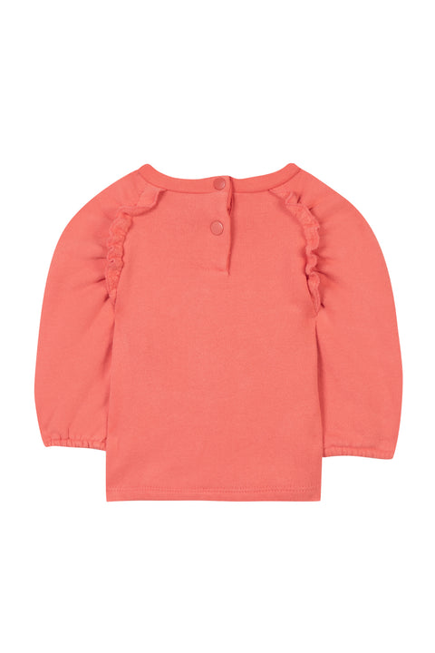 Sweatshirt - Koraalkleurig hart met ruches - Image principale