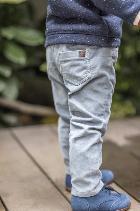 Pantalon - Bleu nuage côtelé - Image principale