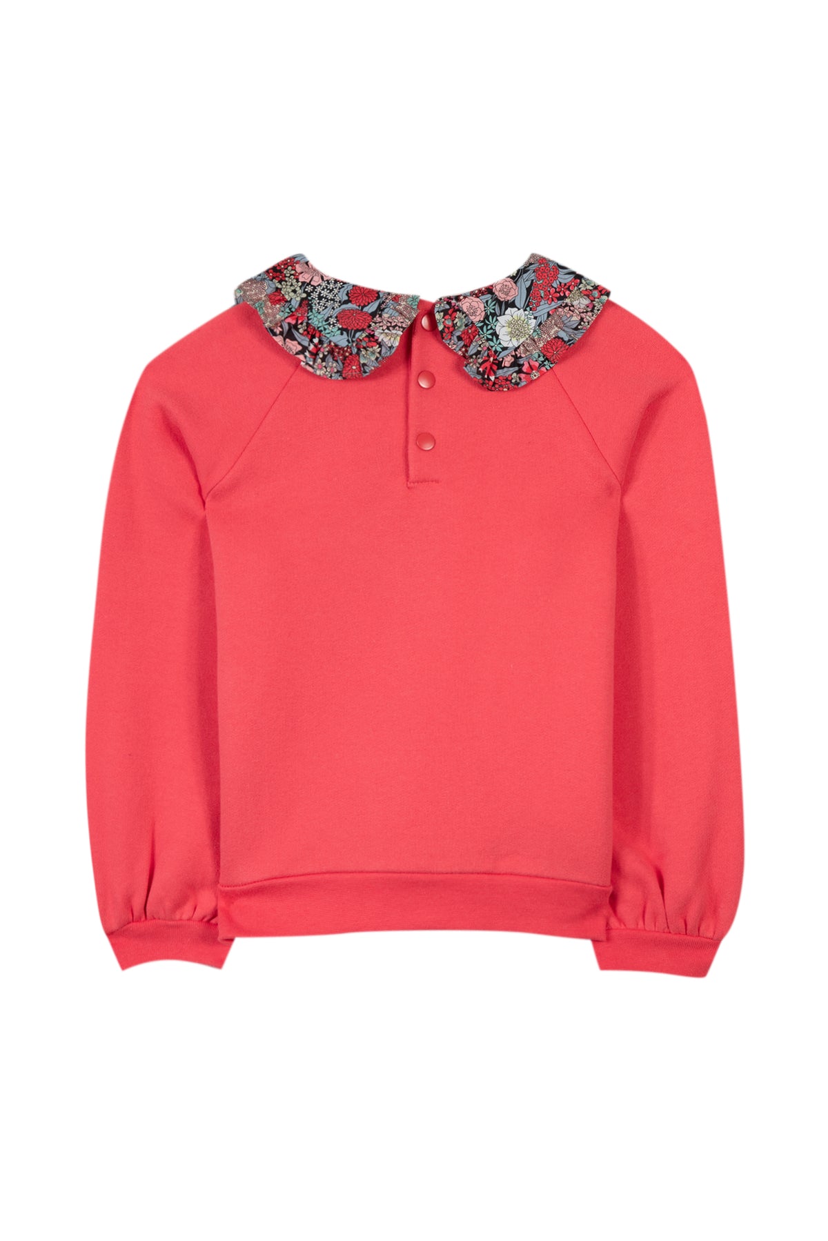 Sweatshirt - Rosa Kragen Liberty-Stoff