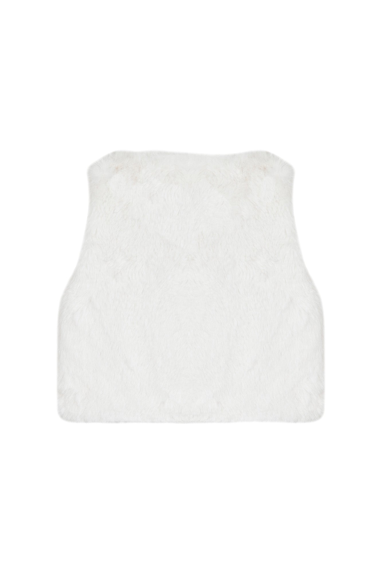 Weste - Ecru Pelzimitat