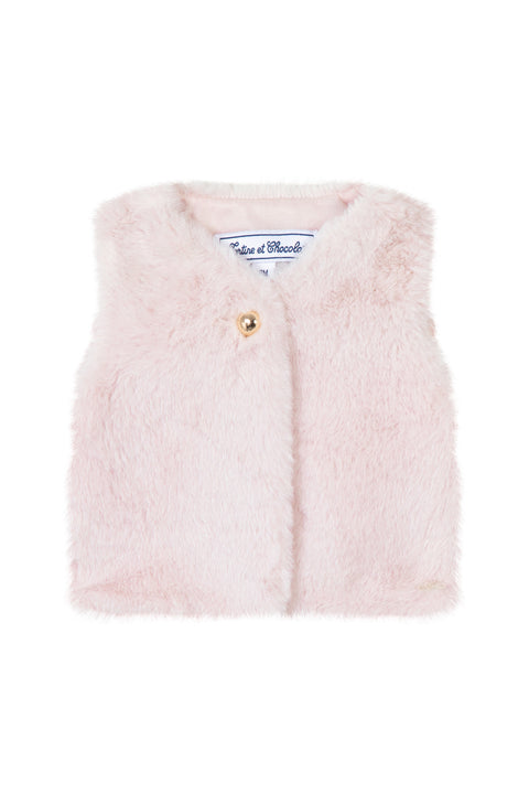 Gilet - Rose pâle Imitation fourrure - Image principale