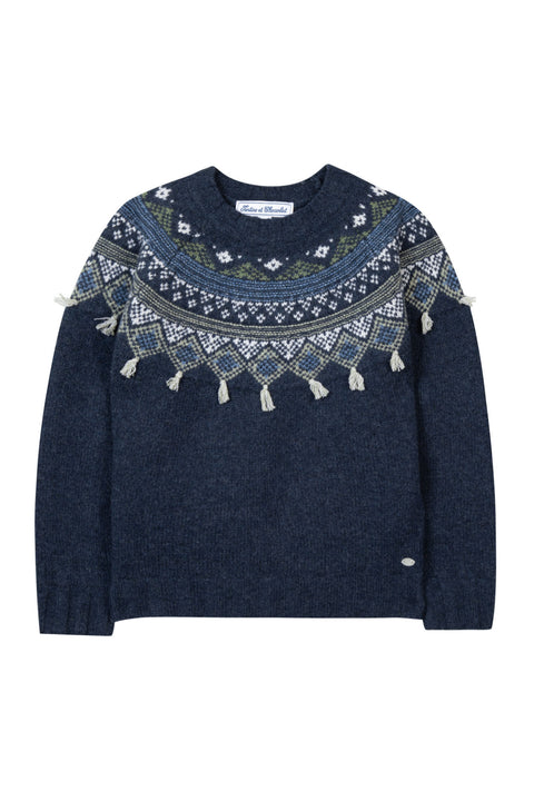 Pull - Marine jacquard - Image principale