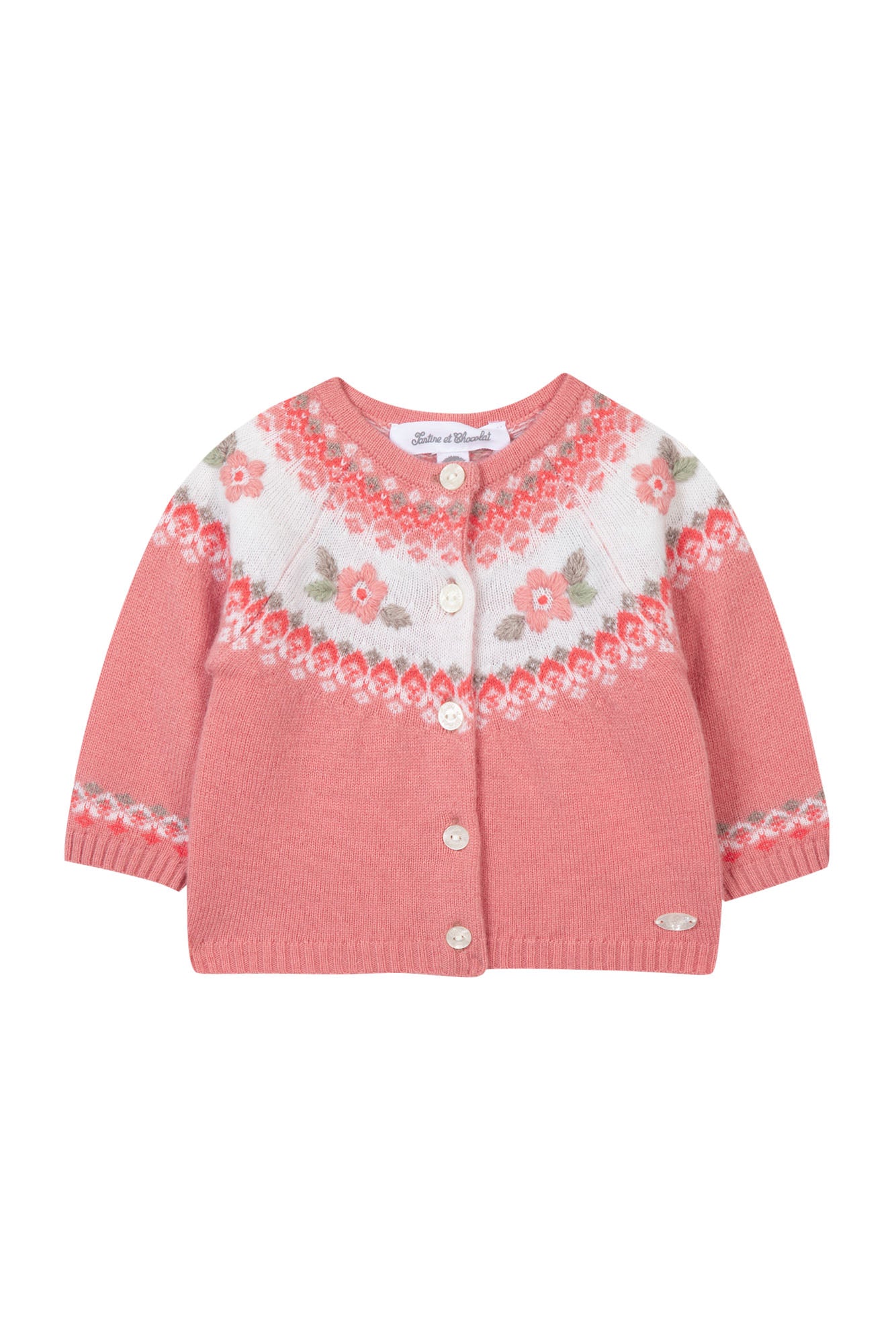 Cardigan CIDER Broderie Florale Et Noué - Manches Longues En Polyester Doux (lavage Main)