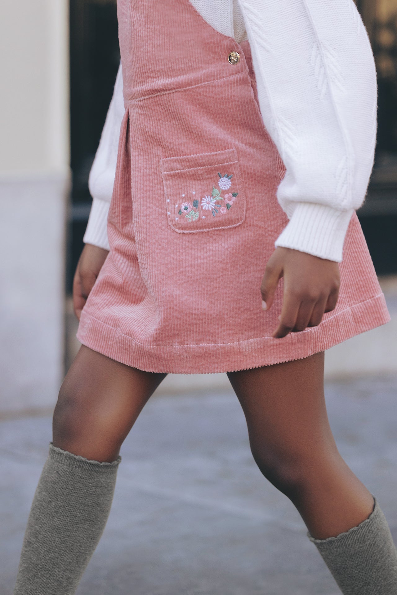 Kleid - Samt alt Rosa