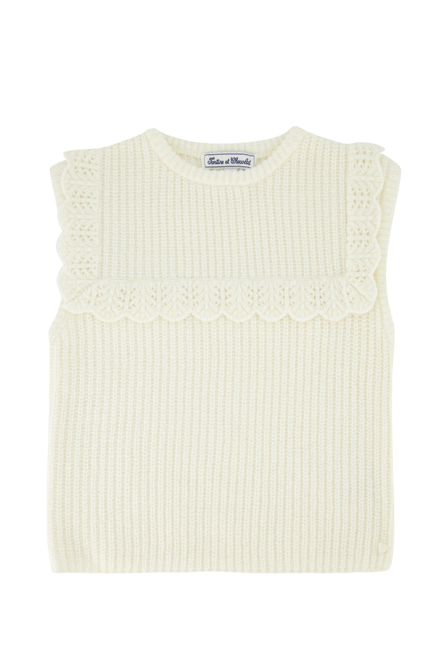 Pullover - Ärmellos Ecru - Image principale