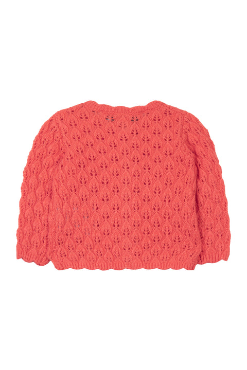 Strickjacke - Koralle Ajour-Strickwaren - Image principale