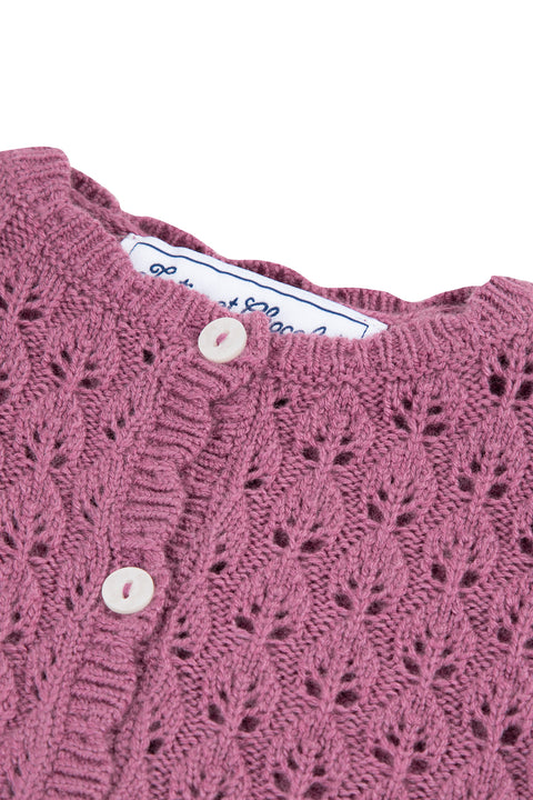 Cardigan - Violine maille ajourée - Image principale