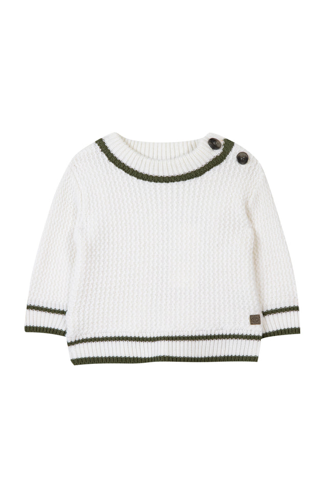 Jersey - Marfil punto cuello redondo - Image principale