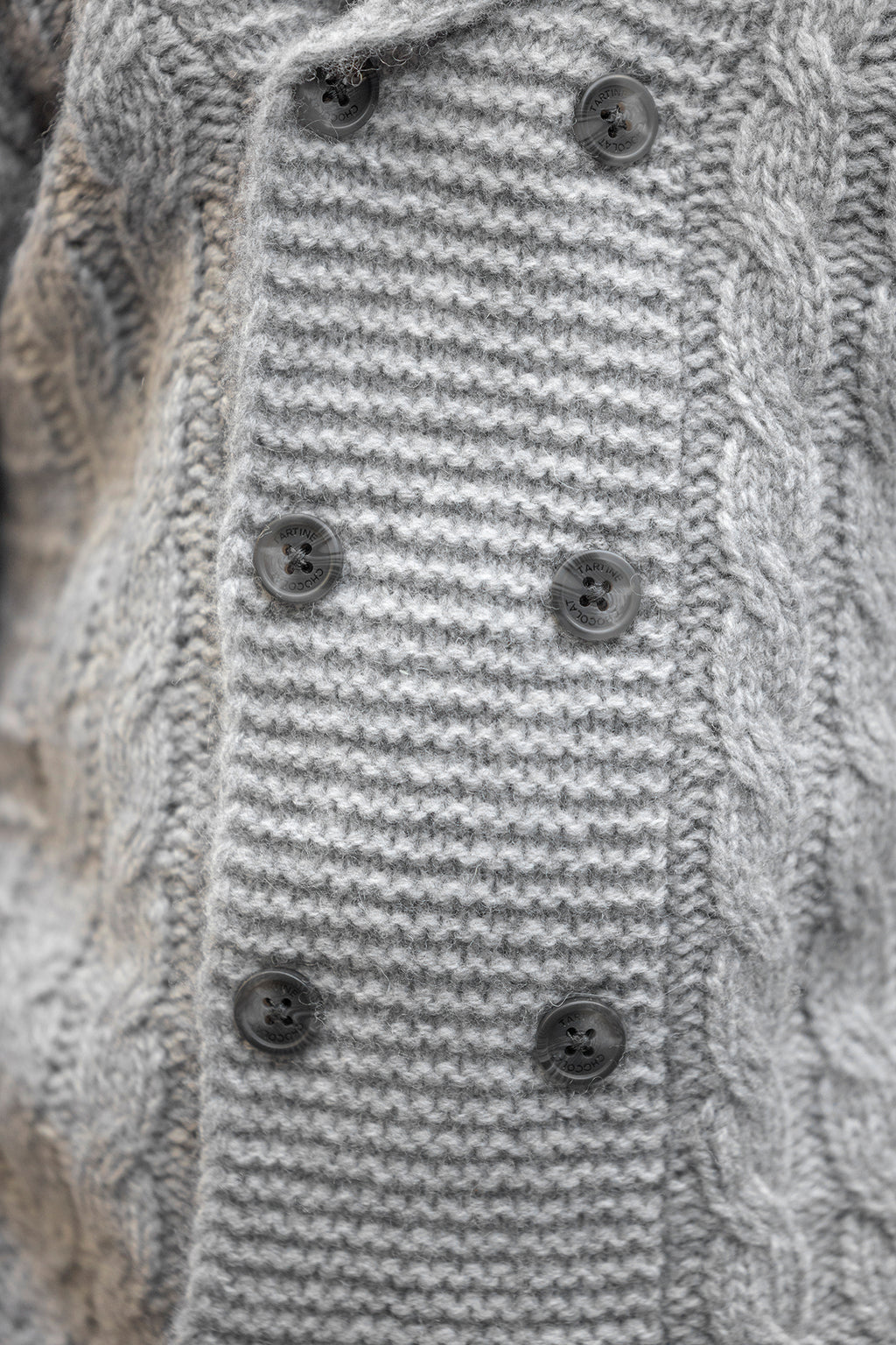 Cardigan - Grey Shawl collar Wool
